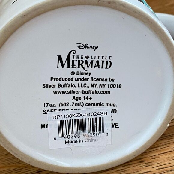 NWT New Disney The Little Mermaid Ariel Dimpled 17oz Ceramic Coffee Mug - Picture 3 of 3